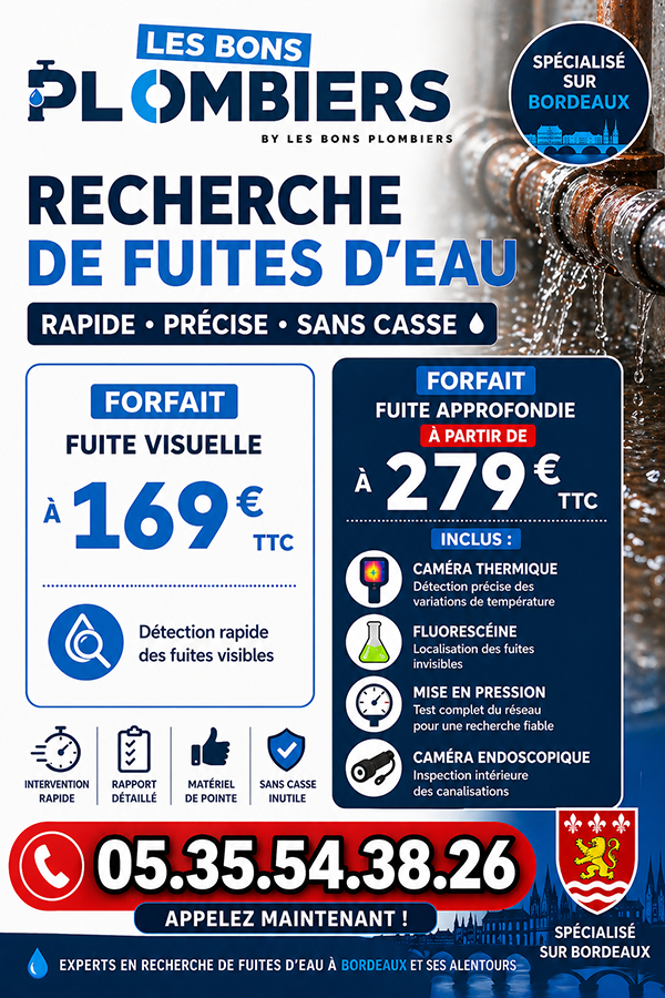 Recherche de Fuite eau Bordeaux